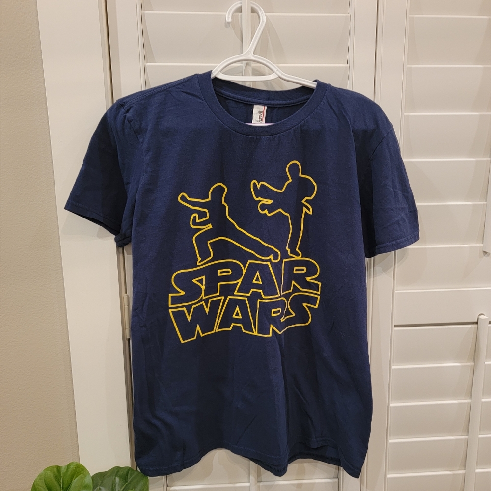 3/$12 Navy Spar Wars Tee- Karate Size M
